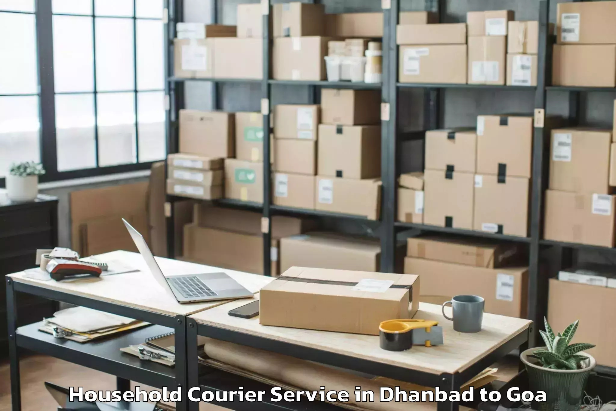 Quality Dhanbad to Mopa Household Courier